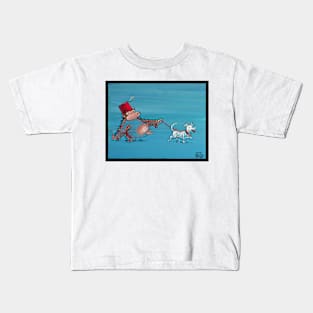 Fez Ape Walking Pup. Kids T-Shirt